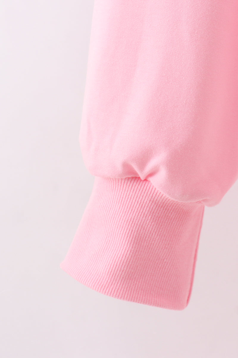 Pink clover glitter mom&me top