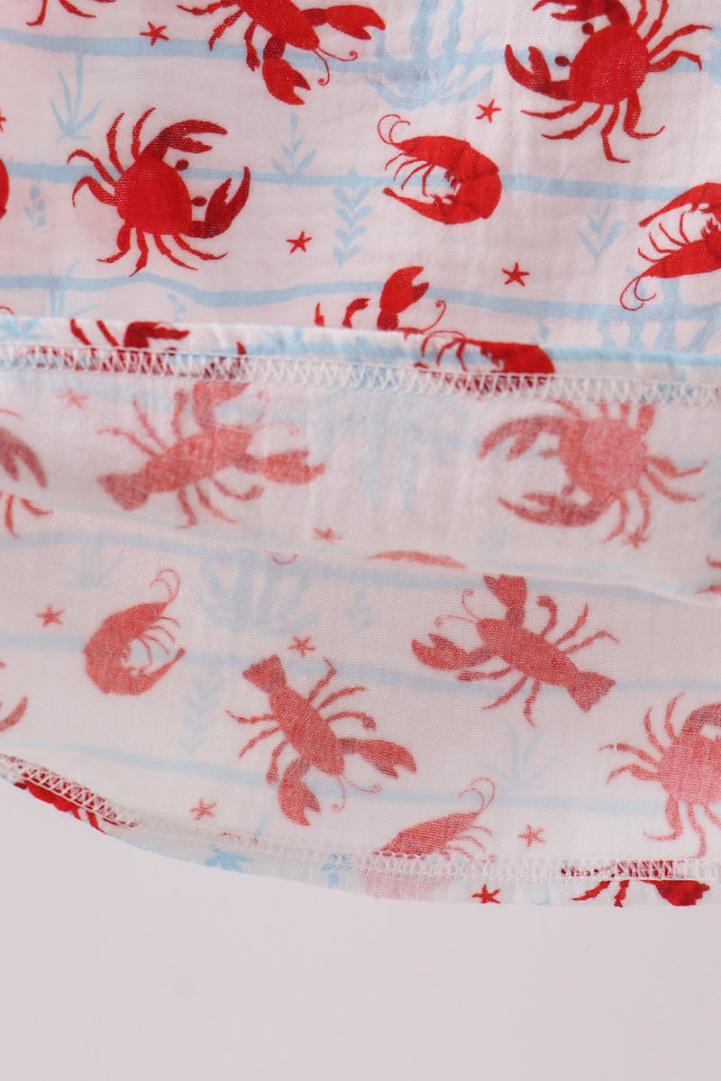 Lobster print muslin top