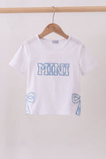 White MAMA bow applique mom&me top