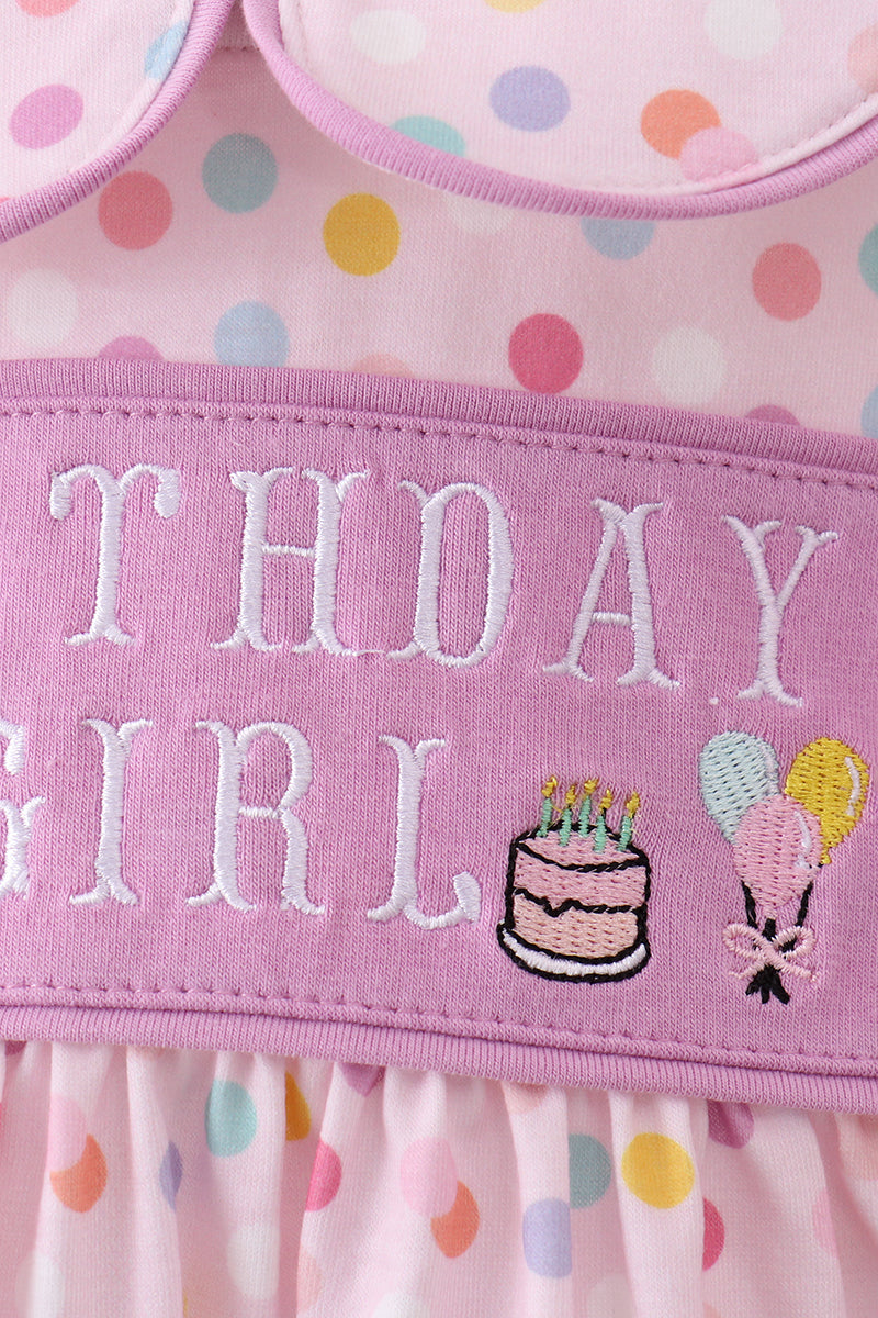 Purple birthday embroidery bubble