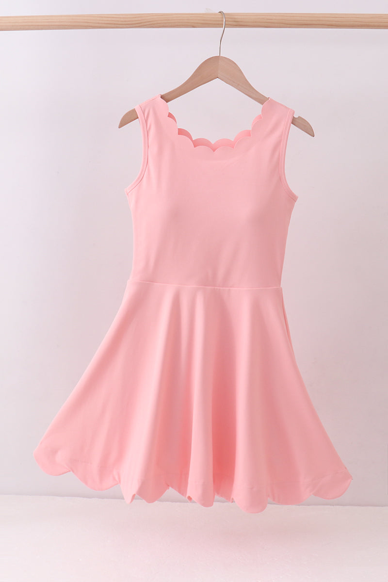 Pink scalloped active mom&me dress