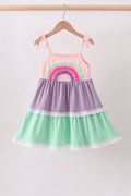 Purple lace rainbow tiered dress