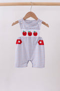 Blue Apple Embroidered Plaid Jon Jon