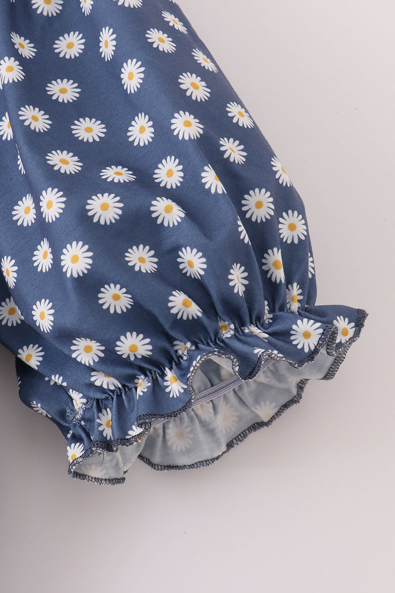 Navy daisy print mom dress