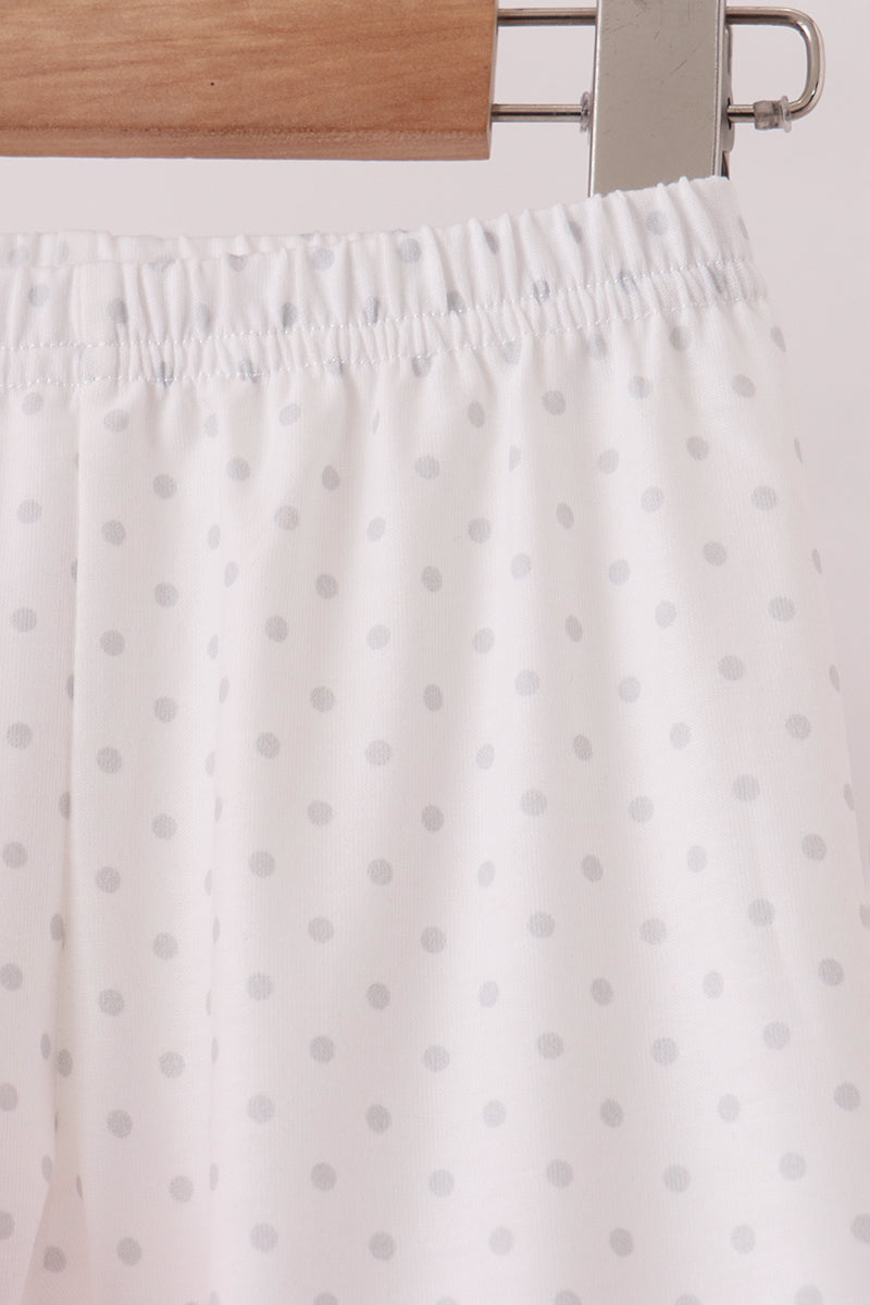 Pink Lil sister embroidery ruffle pants set