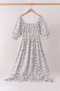 Teal floral mom dress