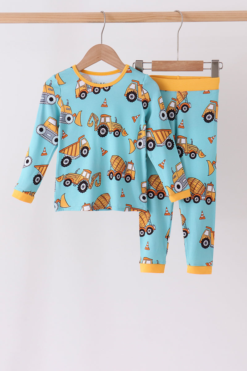 Construction Trucks Bamboo Pajama Set
