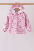 Pink Goose Bow ruffle Raincoat