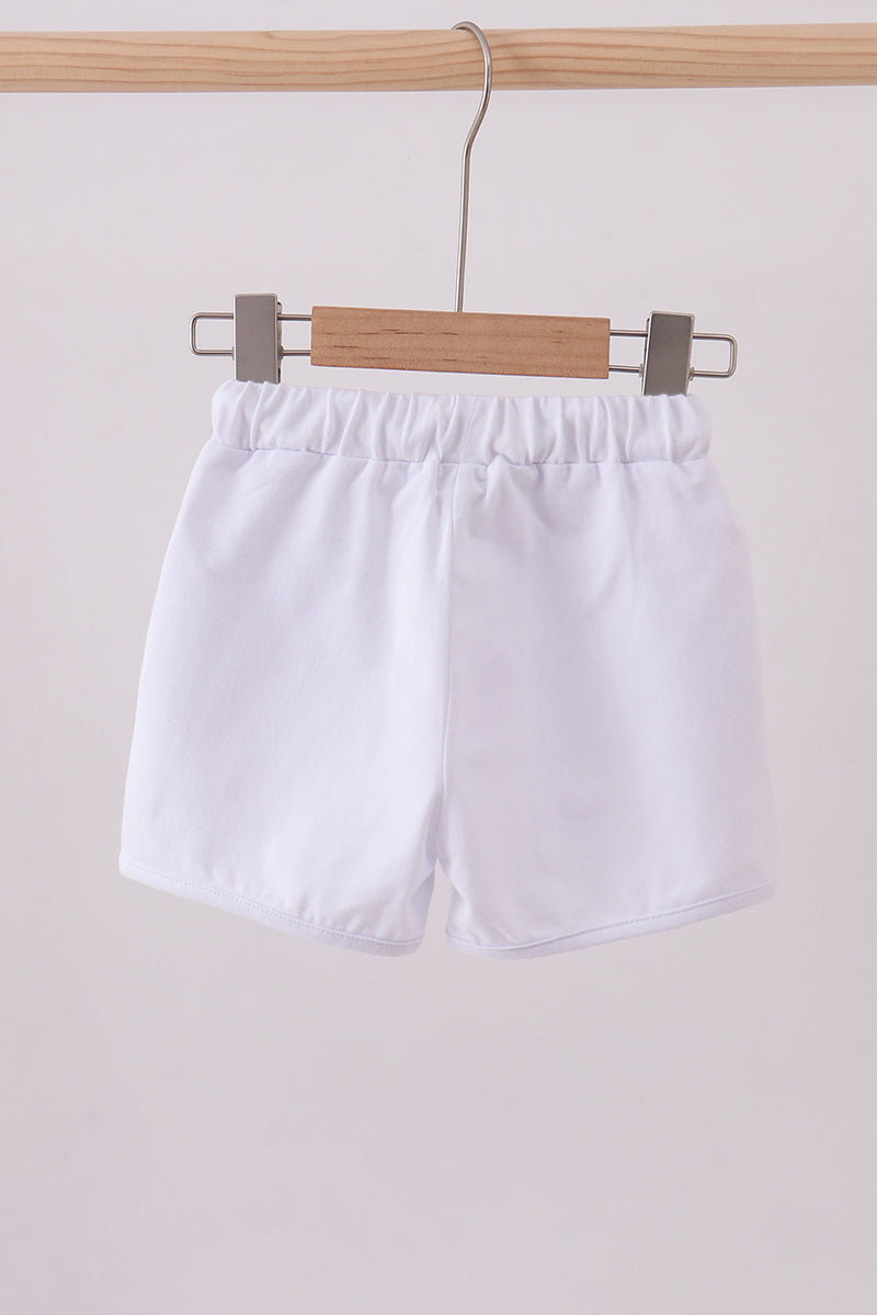 Premium White drawstring shorts