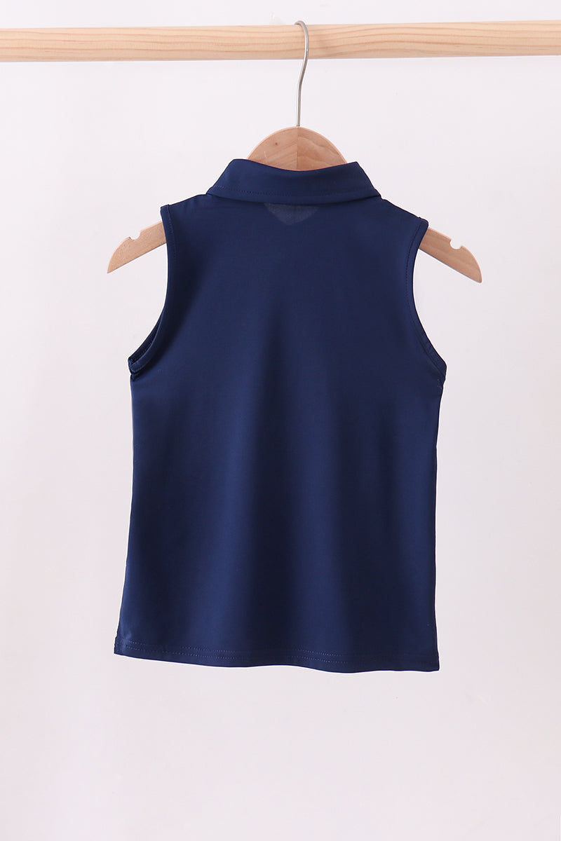 Blue everyday Collared Tank
