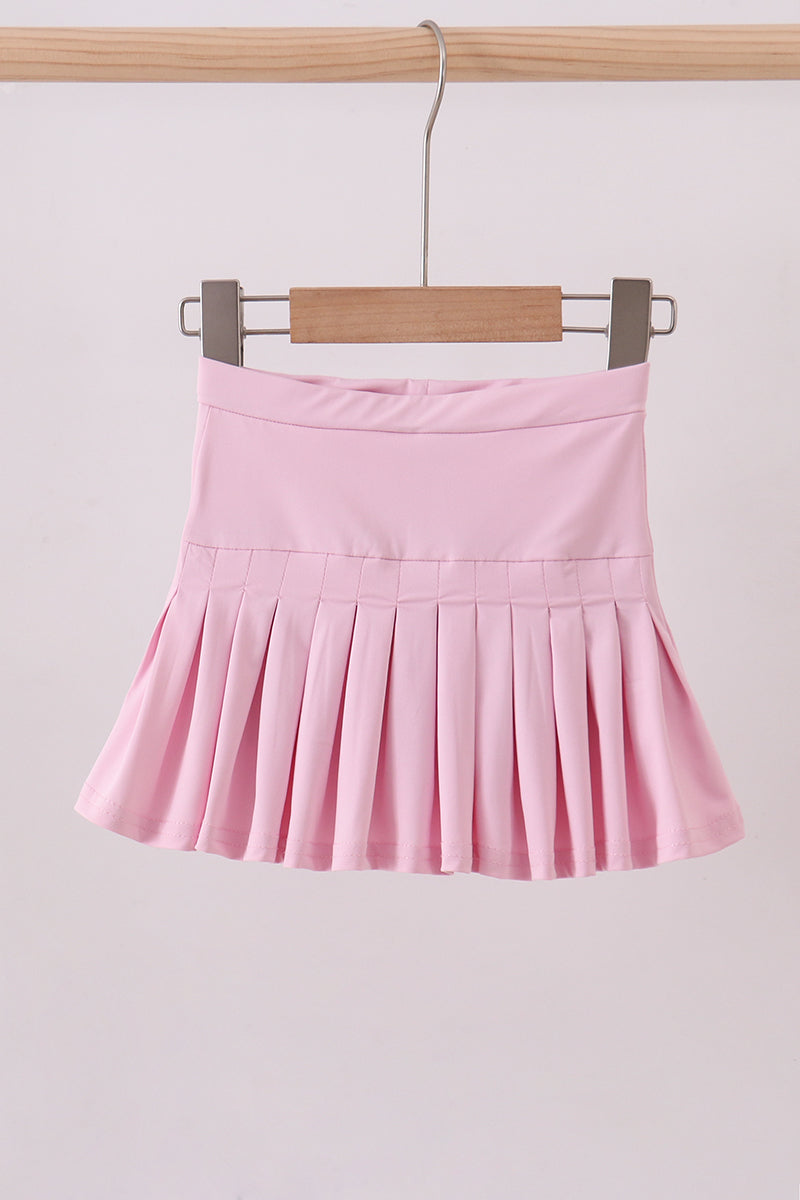 Pink pleated skort
