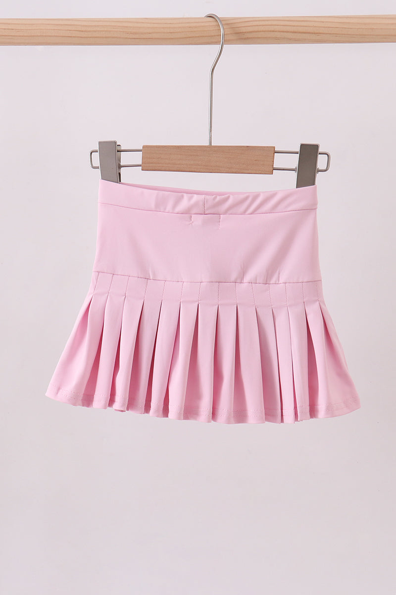 Pink pleated skort