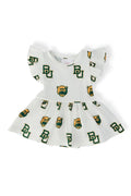 Baylor White Bear S/S Flutter Twirl Bodysuit
