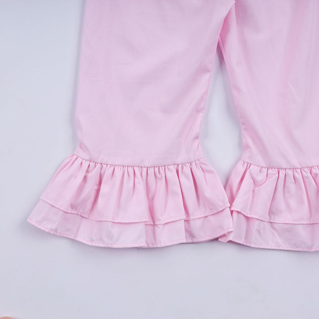 Mint christmas nutcracker hand smocked gingham ruffle pants set