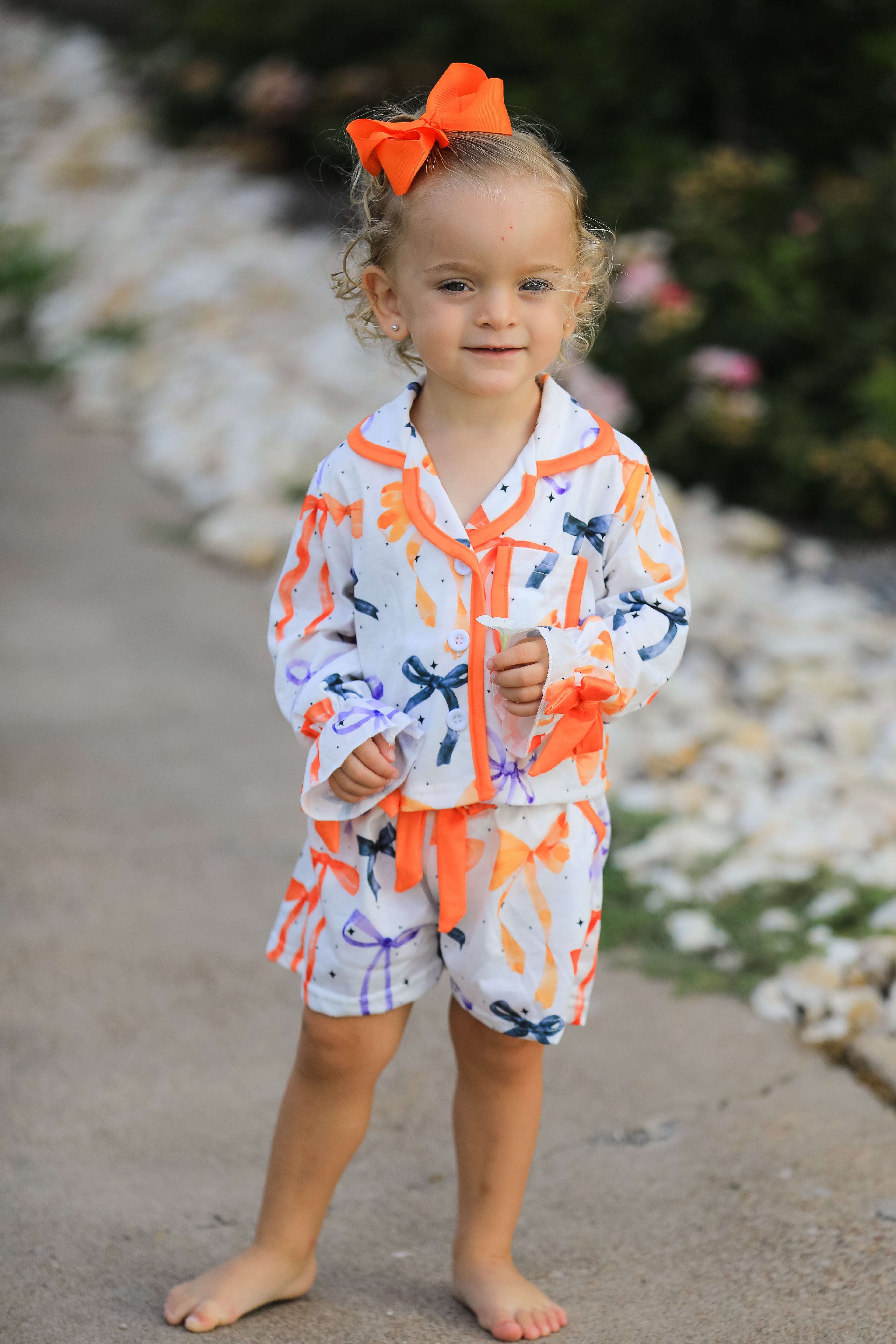 Halloween Mommy and Me Bow Print Pajama Set
