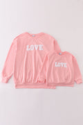 Valentine's day love french knot mom&me top
