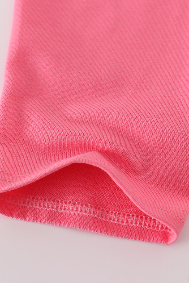 Pink rose hand smocked pants set