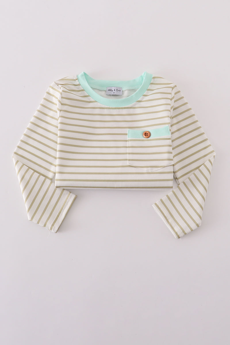 Khaki stripe top