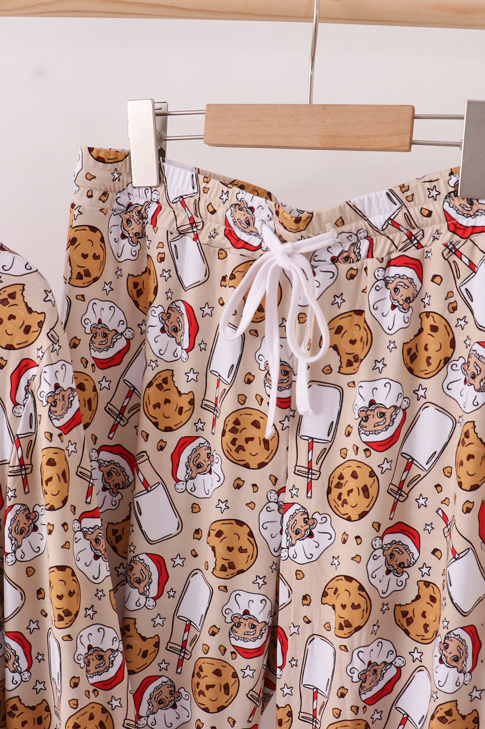 Santa milk biscuits bamboo mom pajamas set