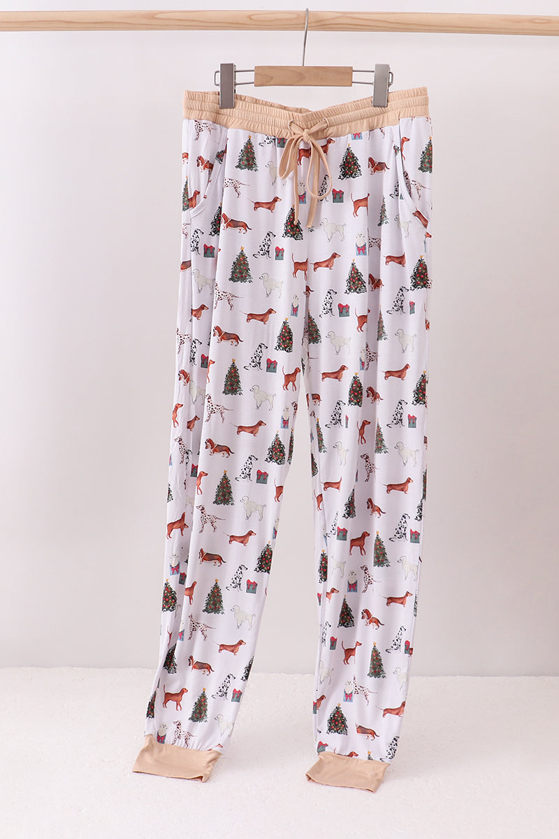 Christmas tree animal adult bamboo pajamas pants