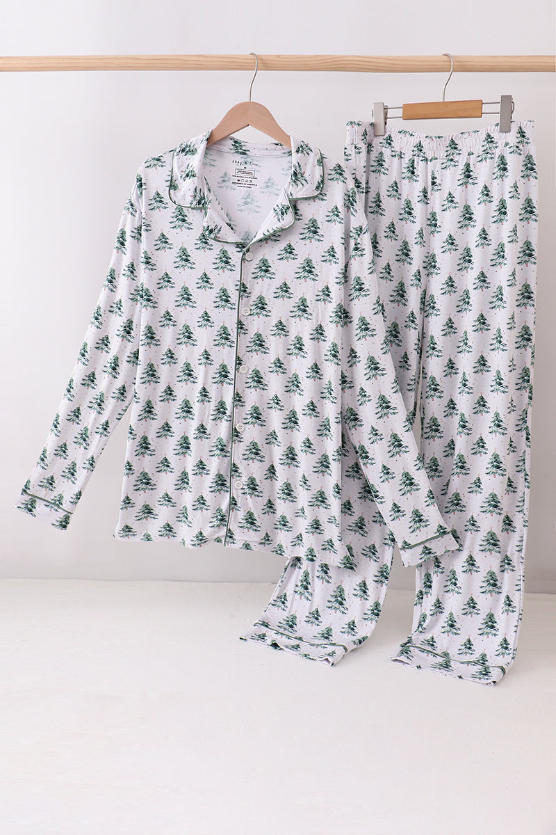 Green christmas tree bamboo mom&me pajama set