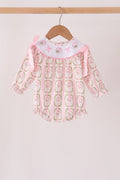 Pink santa bow embroidery bubble