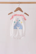 Pink Castle Applique Ruffle Bubble