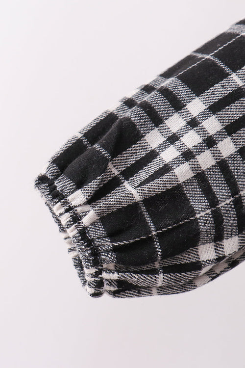 Black&white plaid dress