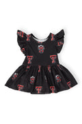 Texas Tech Black Raider Red S/S Flutter Twirl Bodysuit